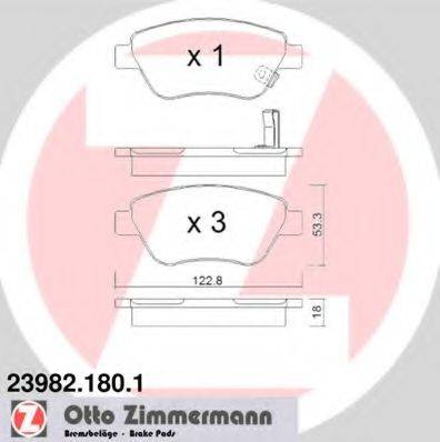 ZIMMERMANN 24288 Комплект гальмівних колодок, дискове гальмо