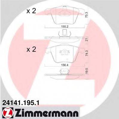 ZIMMERMANN 24141 Комплект гальмівних колодок, дискове гальмо