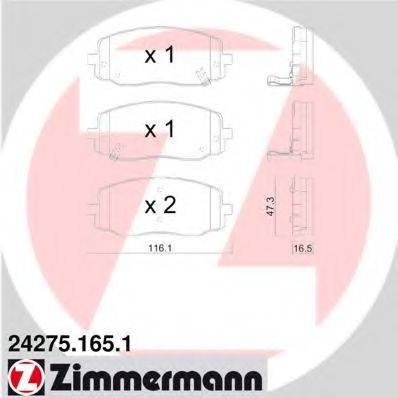 ZIMMERMANN 242751651 Комплект гальмівних колодок, дискове гальмо