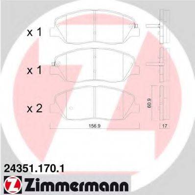 ZIMMERMANN 24568 Комплект гальмівних колодок, дискове гальмо