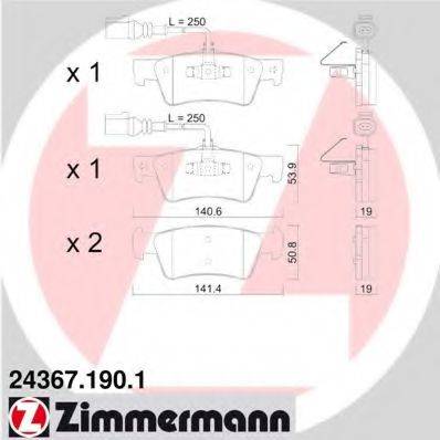 ZIMMERMANN 24368 Комплект гальмівних колодок, дискове гальмо
