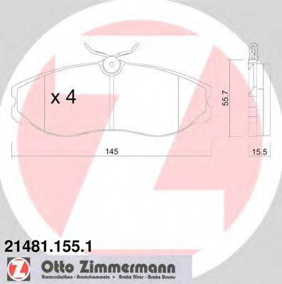 ZIMMERMANN 214811551 Комплект гальмівних колодок, дискове гальмо