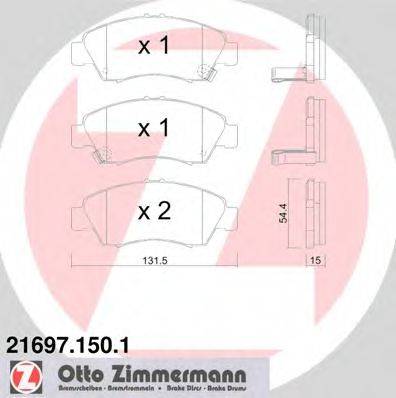 ZIMMERMANN 216971501 Комплект гальмівних колодок, дискове гальмо