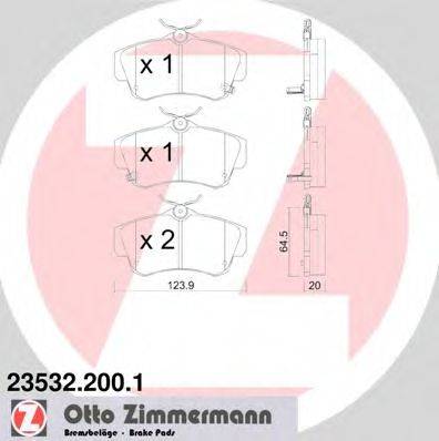 ZIMMERMANN 23533 Комплект гальмівних колодок, дискове гальмо