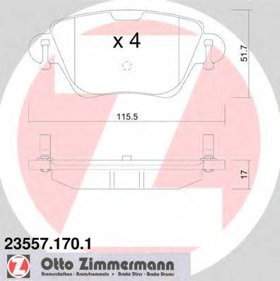ZIMMERMANN 235571701 Комплект гальмівних колодок, дискове гальмо