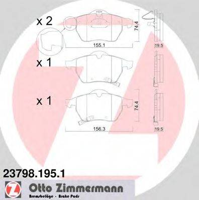 ZIMMERMANN 23798 Комплект гальмівних колодок, дискове гальмо