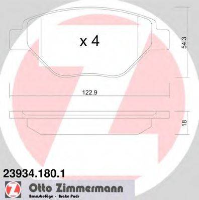 ZIMMERMANN 23934 Комплект гальмівних колодок, дискове гальмо