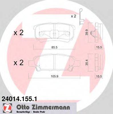 ZIMMERMANN 240141551 Комплект гальмівних колодок, дискове гальмо