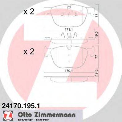 ZIMMERMANN 24170 Комплект гальмівних колодок, дискове гальмо