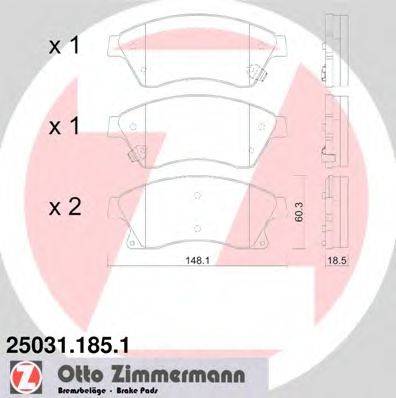 GENERAL MOTORS 13412272 Комплект гальмівних колодок, дискове гальмо