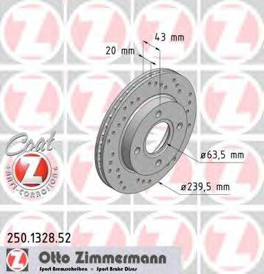 ZIMMERMANN 250132852 гальмівний диск