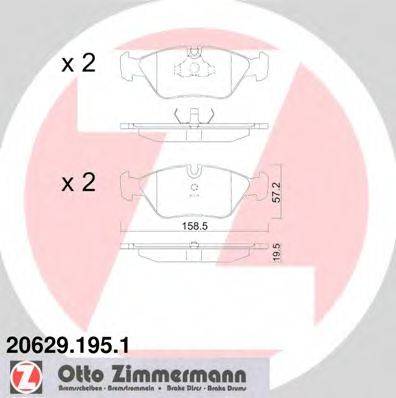 ZIMMERMANN 20629 Комплект гальмівних колодок, дискове гальмо