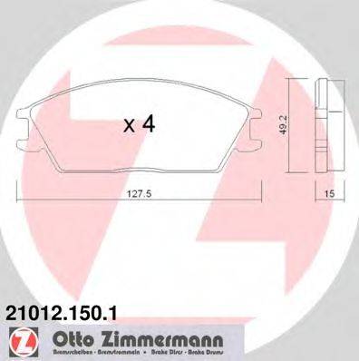 ZIMMERMANN 210121501 Комплект гальмівних колодок, дискове гальмо