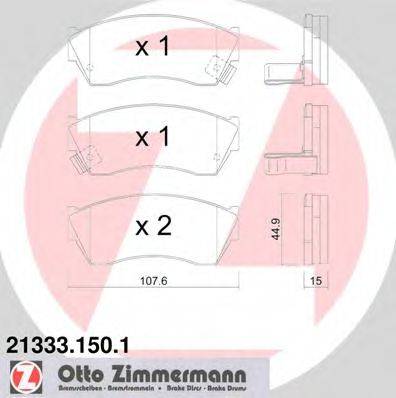 ZIMMERMANN 213331501 Комплект гальмівних колодок, дискове гальмо
