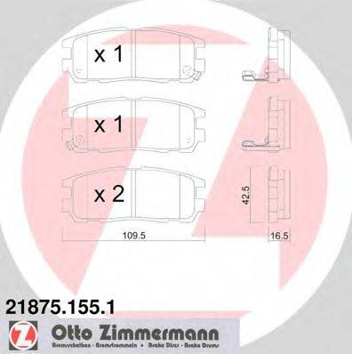 ZIMMERMANN 21875 Комплект гальмівних колодок, дискове гальмо