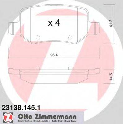ZIMMERMANN 23138 Комплект гальмівних колодок, дискове гальмо