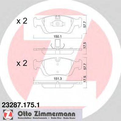 ZIMMERMANN 21644 Комплект гальмівних колодок, дискове гальмо