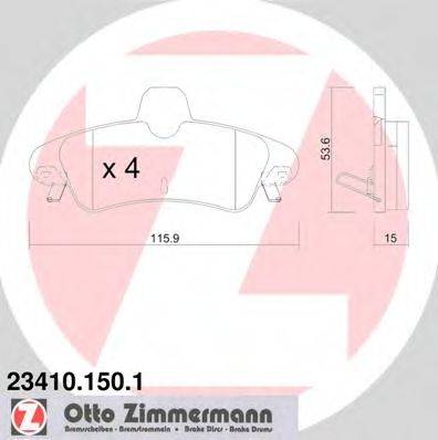 ZIMMERMANN 23410 Комплект гальмівних колодок, дискове гальмо