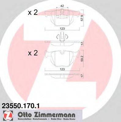 ZIMMERMANN 23551 Комплект гальмівних колодок, дискове гальмо