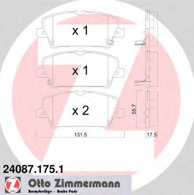 ZIMMERMANN 240871751 Комплект гальмівних колодок, дискове гальмо
