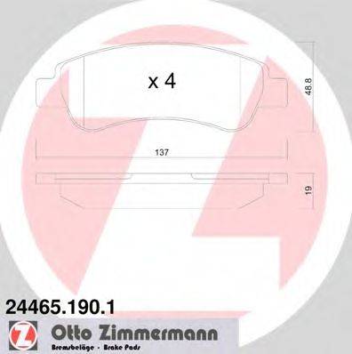 ZIMMERMANN 244651901 Комплект гальмівних колодок, дискове гальмо