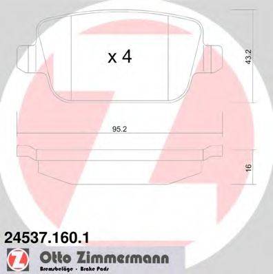 ZIMMERMANN 24537 Комплект гальмівних колодок, дискове гальмо