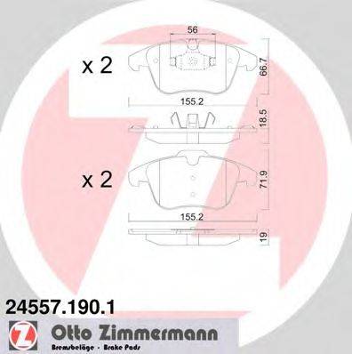 ZIMMERMANN 245571901 Комплект гальмівних колодок, дискове гальмо