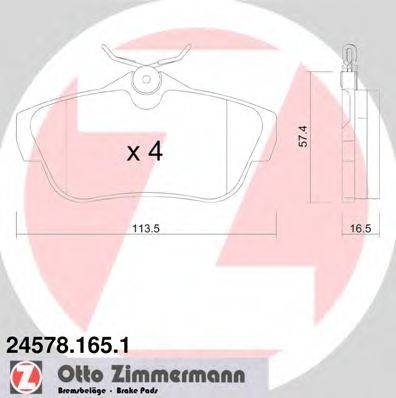 ZIMMERMANN 245781651 Комплект гальмівних колодок, дискове гальмо