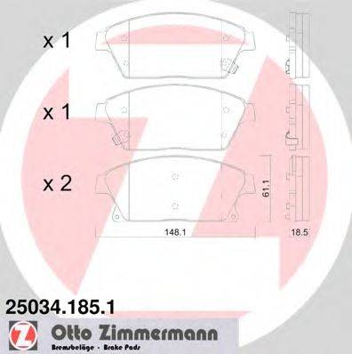 ZIMMERMANN 250341851 Комплект гальмівних колодок, дискове гальмо