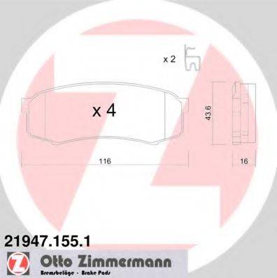 ZIMMERMANN 219471551 Комплект гальмівних колодок, дискове гальмо