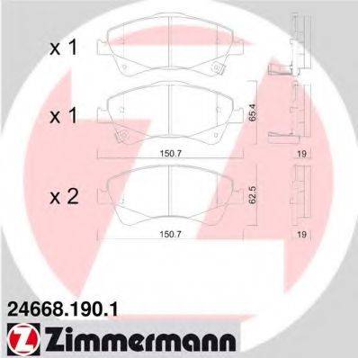 ZIMMERMANN 246681901 Комплект гальмівних колодок, дискове гальмо