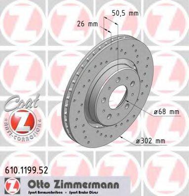 ZIMMERMANN 610119952 гальмівний диск