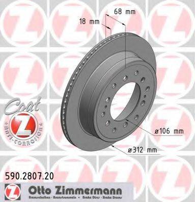 ZIMMERMANN 590280720 гальмівний диск