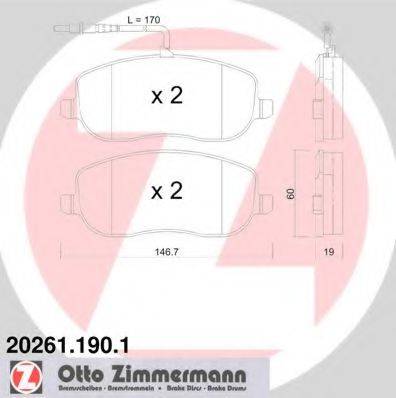ZIMMERMANN 202611901 Комплект гальмівних колодок, дискове гальмо