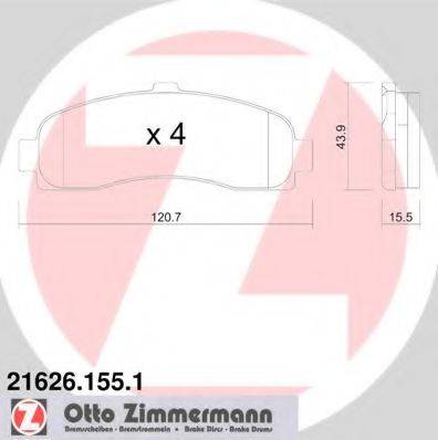 ZIMMERMANN 21626 Комплект гальмівних колодок, дискове гальмо