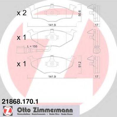ZIMMERMANN 23752 Комплект гальмівних колодок, дискове гальмо