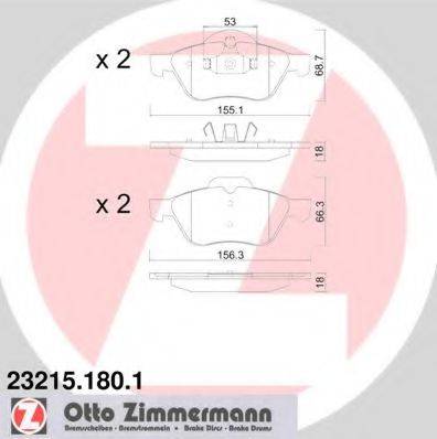 ZIMMERMANN 232151801 Комплект гальмівних колодок, дискове гальмо