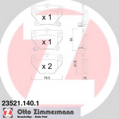 ZIMMERMANN 23521 Комплект гальмівних колодок, дискове гальмо