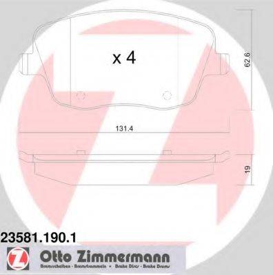 ZIMMERMANN 23581 Комплект гальмівних колодок, дискове гальмо