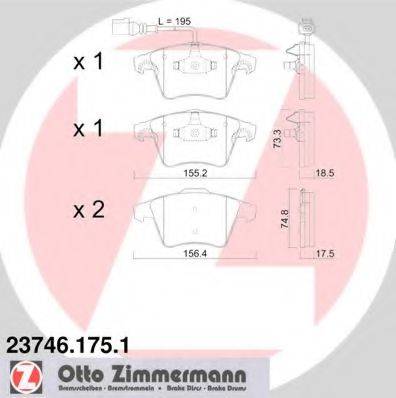 ZIMMERMANN 23747 Комплект гальмівних колодок, дискове гальмо
