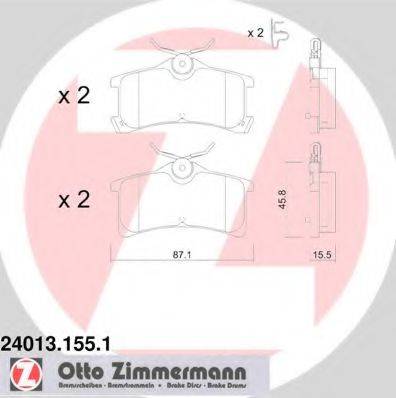 ZIMMERMANN 240131551 Комплект гальмівних колодок, дискове гальмо