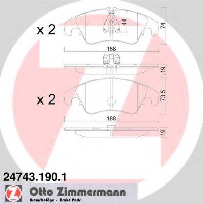 ZIMMERMANN 247431901 Комплект гальмівних колодок, дискове гальмо