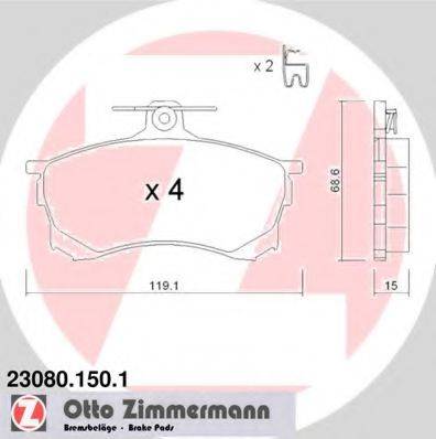 ZIMMERMANN 230801501 Комплект гальмівних колодок, дискове гальмо