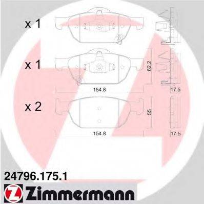 ZIMMERMANN 24796 Комплект гальмівних колодок, дискове гальмо