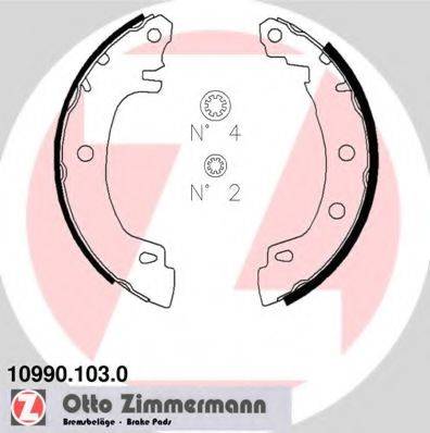ZIMMERMANN 109901030 Комплект гальмівних колодок