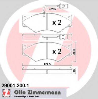 ZIMMERMANN 29001 Комплект гальмівних колодок, дискове гальмо