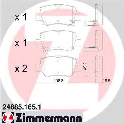ZIMMERMANN 24948 Комплект гальмівних колодок, дискове гальмо