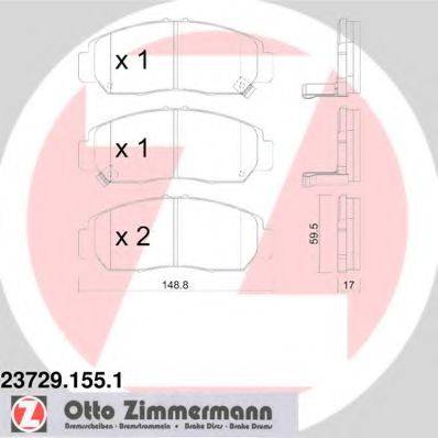 ZIMMERMANN 23729 Комплект гальмівних колодок, дискове гальмо
