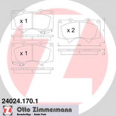 ZIMMERMANN 240241701 Комплект гальмівних колодок, дискове гальмо