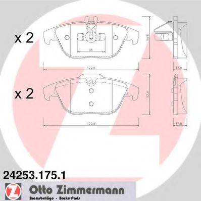 ZIMMERMANN 242531751 Комплект гальмівних колодок, дискове гальмо